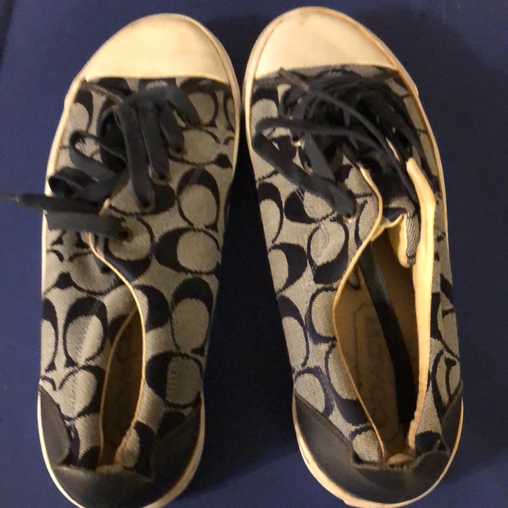 Blue signature Coach loafers
